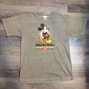 Walt Disney World Mickey Mouse The Original 28 Graphic Shirt Faded Olive Mens M
